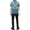 Off-White Men’ s FW22 Arrow Printing Round Neck Short Sleeve Ordinary Version Blue T-Shirt