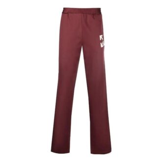 Off-White Men’ s FW22 Arrow Printing Straight Sports Pants/Trousers/Joggers Version Red