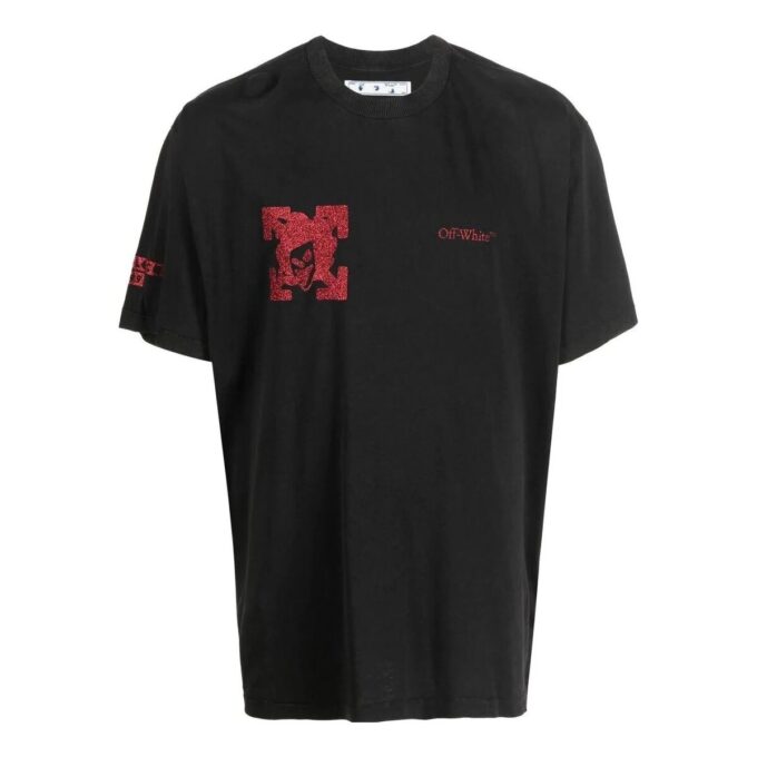 Off-White Men’ s FW22 Arrow Round Neck Short Sleeve Black T-Shirt