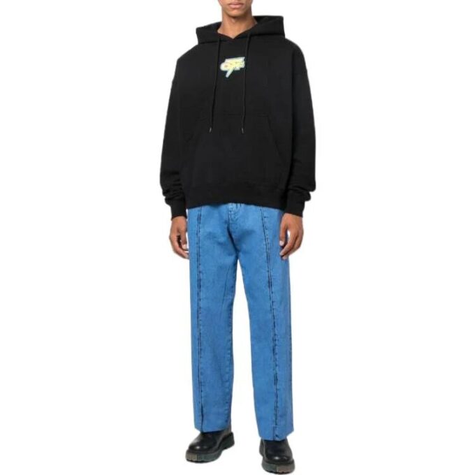 Off-White Men’ s FW22 Back Arrow Printing Long Sleeves Loose Fit Autumn Black