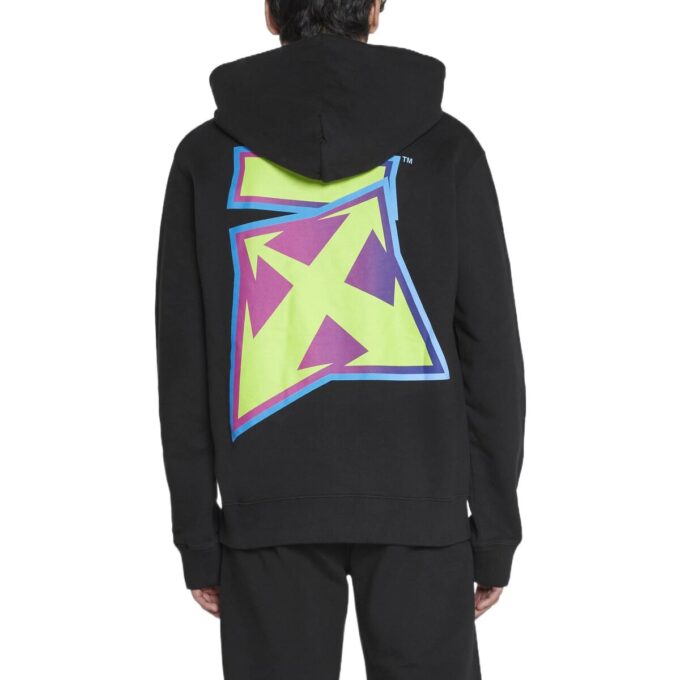 Off-White Men’ s FW22 Back Logo Printing Hooded Long Sleeves Ordinary Version Black
