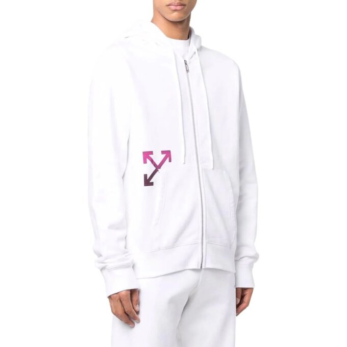 Off-White Men’ s FW22 Back Logo Printing Long Sleeves Jacket Loose Fit White