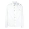 Off-White Men’ s FW22 Back Pattern Printing Single Breasted Denim Loose Fit White Shirt