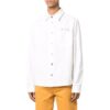 Off-White Men’ s FW22 Back Pattern Printing Single Breasted Denim Loose Fit White Shirt