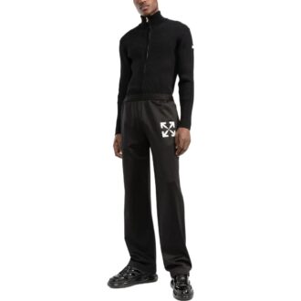 Off-White Men’ s FW22 Casual Arrow Pattern Sports Pants/Trousers/Joggers Black