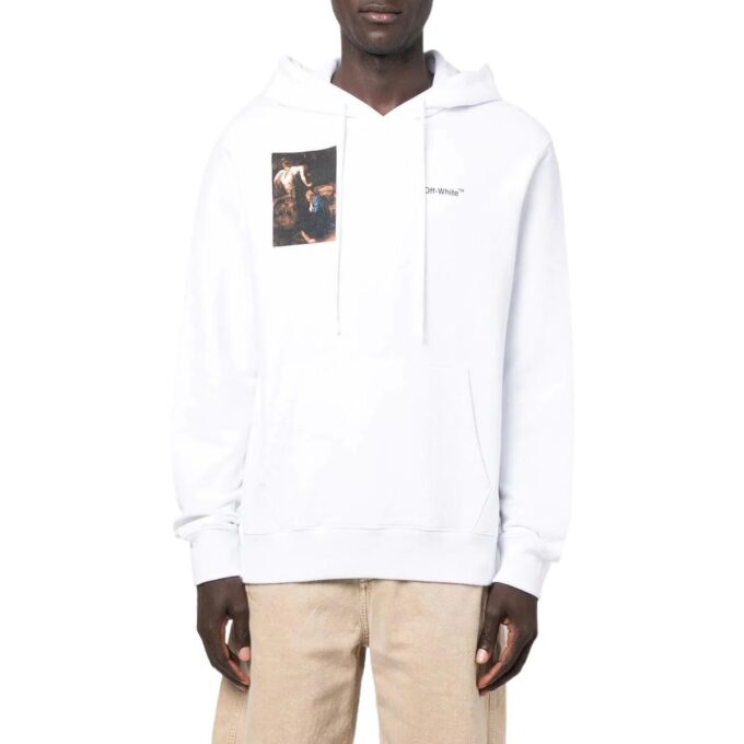 Off-White Men’ s FW22 Character Pattern Printing Loose Fit White