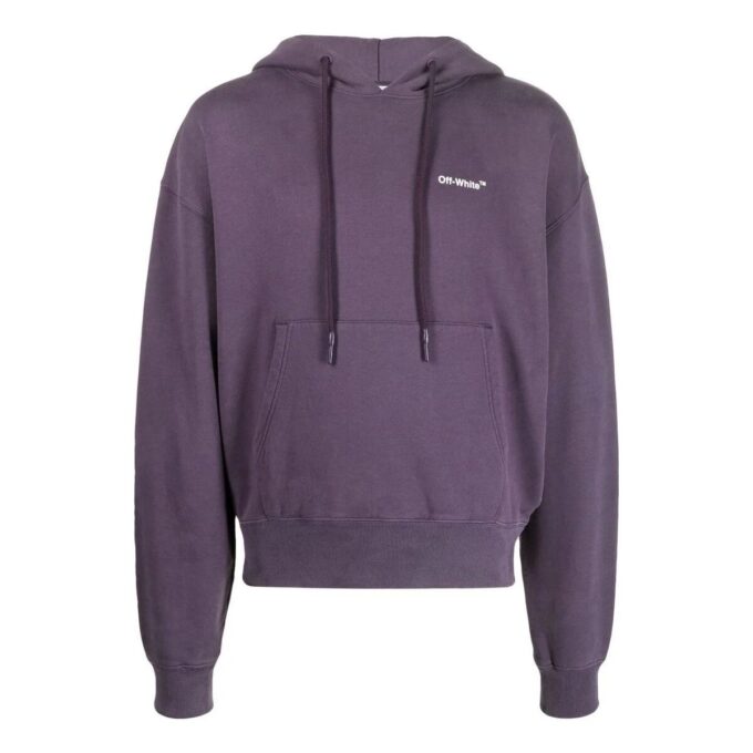 Off-White Men’ s FW22 Character Pattern Slogan Printing Purple