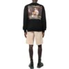 Off-White Men’ s FW22 Character Printing Round Neck Long Sleeves Loose Fit Black