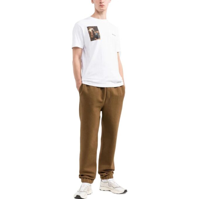Off-White Men’ s FW22 Character Printing Round Neck Short Sleeve Ordinary Version White T-Shirt