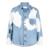 Off-White Men’ s FW22 Clouds Printing Hollow Out Long Sleeves Version Blue Shirt