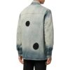 Off-White Men’ s FW22 Hollow Out Single Breasted Jacket Denim Ordinary Version Blue Gray