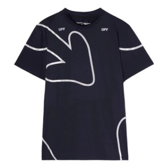 Off-White Men’ s FW22 Logo Arrow Pattern Printing Short Sleeve Slim Fit Black T-Shirt