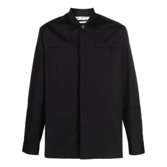 Off-White Men’ s FW22 Logo Embroidered Long Sleeves Jacket Black