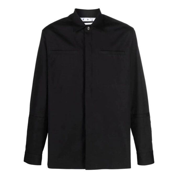 Off-White Men’ s FW22 Logo Embroidered Long Sleeves Jacket Black