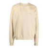 Off-White Men’ s FW22 Logo Embroidered Stripe Round Neck Long Sleeves Beige