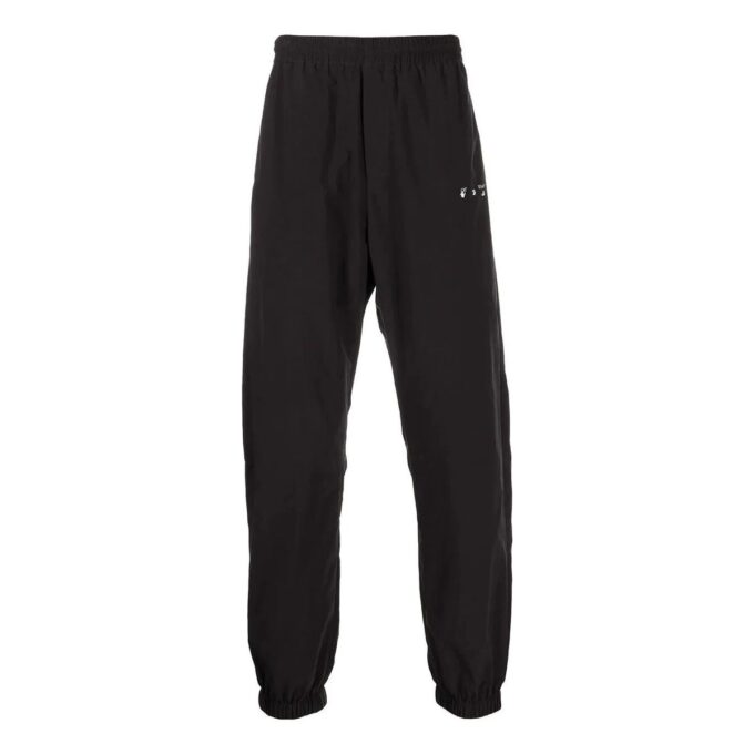 Off-White Men’ s FW22 Logo Printing Bundle Feet Sports Pants/Trousers/Joggers Black