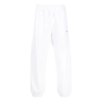 Off-White Men’ s FW22 Logo Printing Bundle Feet Sports Pants/Trousers/Joggers Version White
