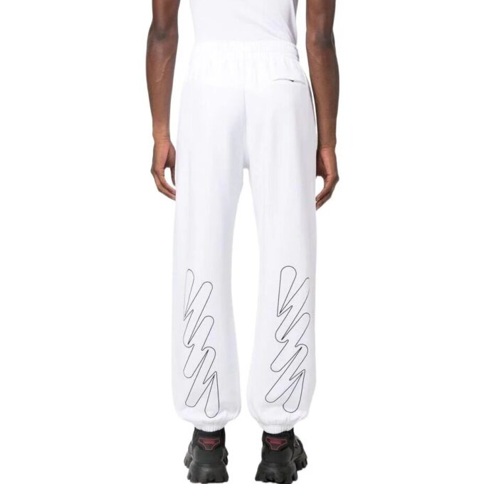 Off-White Men’ s FW22 Logo Printing Bundle Feet Sports Pants/Trousers/Joggers Version White