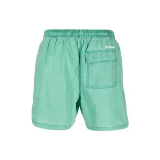 Off-White Men’ s FW22 Logo Printing Casual Shorts Version Green