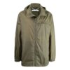 Off-White Men’ s FW22 Logo Printing Mid-Length Trench Coat Jacket Green