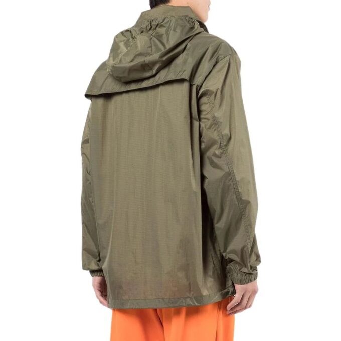 Off-White Men’ s FW22 Logo Printing Mid-Length Trench Coat Jacket Green