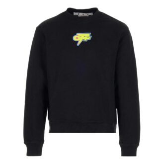 Off-White Men’ s FW22 Logo Printing Round Neck Hoodless Long Sleeves Black