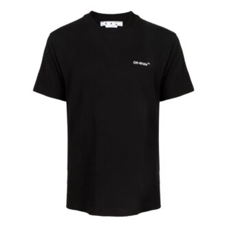 Off-White Men’ s FW22 Logo Printing Round Neck Pullover Short Sleeve Black T-Shirt