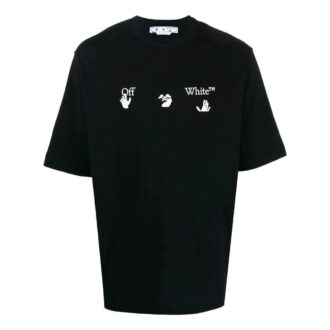Off-White Men’ s FW22 Logo Printing Round Neck Short Sleeve Black T-Shirt