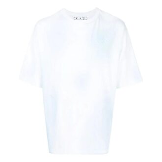 Off-White Men’ s FW22 Logo Printing Round Neck Short Sleeve Blue White T-Shirt