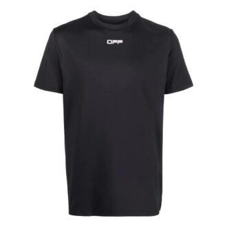 Off-White Men’ s FW22 Logo Printing Round Neck Short Sleeve Version Black T-Shirt