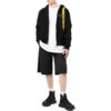 Off-White Men’ s FW22 Logo Printing Zipper Hooded Long Sleeves Version Black