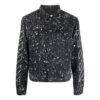 Off-White Men’ s FW22 Paint Splash Effect Single Breasted Jacket Denim Black