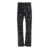 Off-White Men’ s FW22 Paint Splash Effect Straight Casual Pants/Trousers Version Black