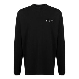 Off-White Men’ s FW22 Pattern Logo Printing Long Sleeves Version Black