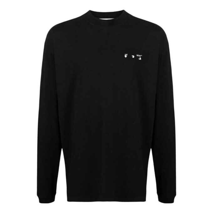 Off-White Men’ s FW22 Pattern Logo Printing Long Sleeves Version Black