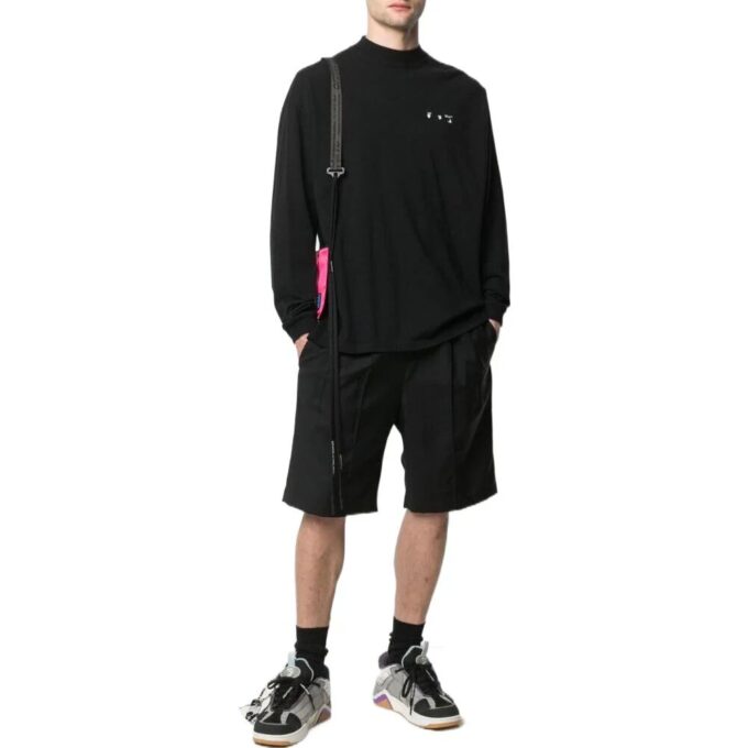 Off-White Men’ s FW22 Pattern Logo Printing Long Sleeves Version Black