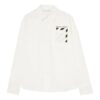 Off-White Men’ s FW22 Pocket Diagonal Stripes Printing Long Sleeves White Shirt