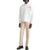 Off-White Men’ s FW22 Pocket Diagonal Stripes Printing Long Sleeves White Shirt