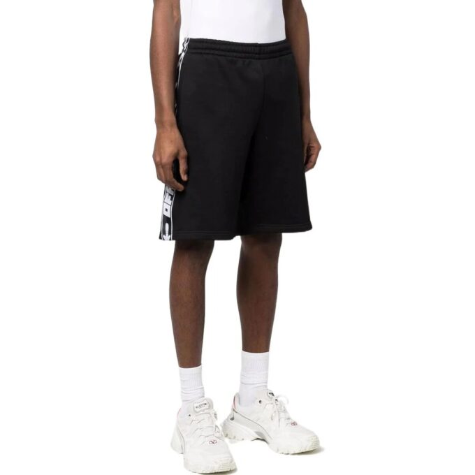 Off-White Men’ s FW22 Side Logo Elastic Waistband Sports Ordinary Version Black Shorts