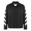 Off-White Men’ s FW22 Sleeve Side Stripe Design Lapel Zipper Jacket Black