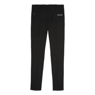 Off-White Men’ s FW22 Solid Color Alphabet Printing Straight-Leg Casual Trousers Ordinary Version Black