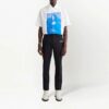 Off-White Men’ s FW22 Solid Color Alphabet Printing Straight-Leg Casual Trousers Ordinary Version Black