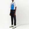 Off-White Men’ s FW22 Solid Color Alphabet Printing Straight-Leg Casual Trousers Ordinary Version Black