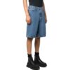 Off-White Men’ s FW22 Solid Color Arrow Pattern Denim Shorts Blue