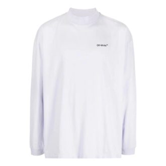 Off-White Men’ s FW22 Solid Color Arrow Pattern Logo Printing Round Neck White