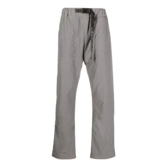 Off-White Men’ s FW22 Solid Color Belt Casual Long Pants/Trousers Gray