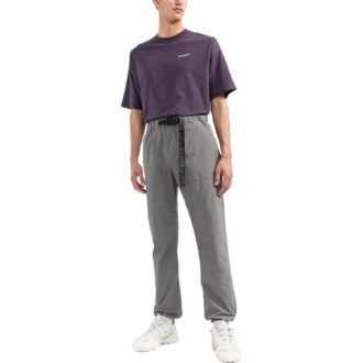 Off-White Men’ s FW22 Solid Color Belt Casual Long Pants/Trousers Gray