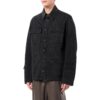 Off-White Men’ s FW22 Solid Color Casual Long Sleeves Denim Black Shirt