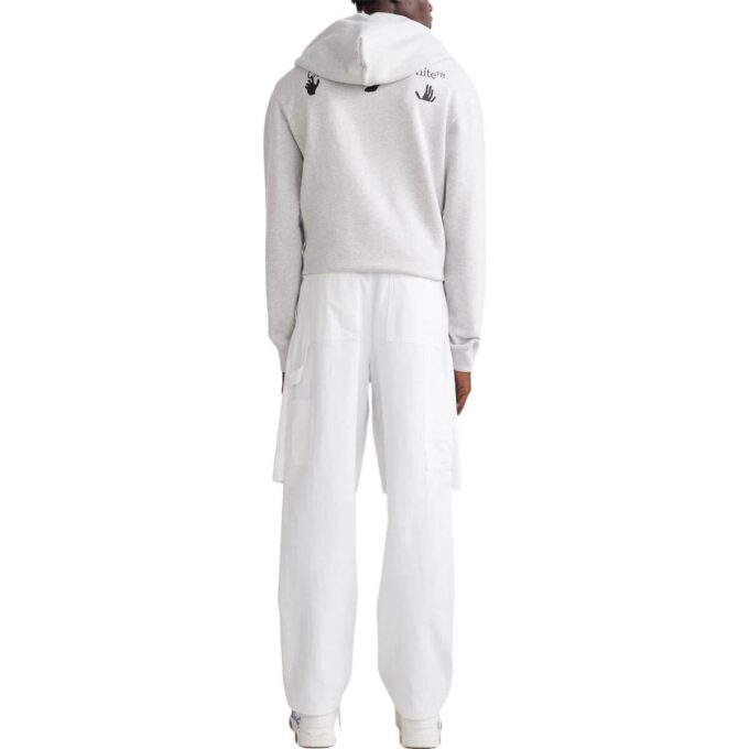 Off-White Men’ s FW22 Solid Color Casual Pants/Trousers Loose Fit White