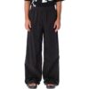 Off-White Men’ s FW22 Solid Color Elastic Waistband Straight-Leg Casual Pants/Trousers Loose Fit Black